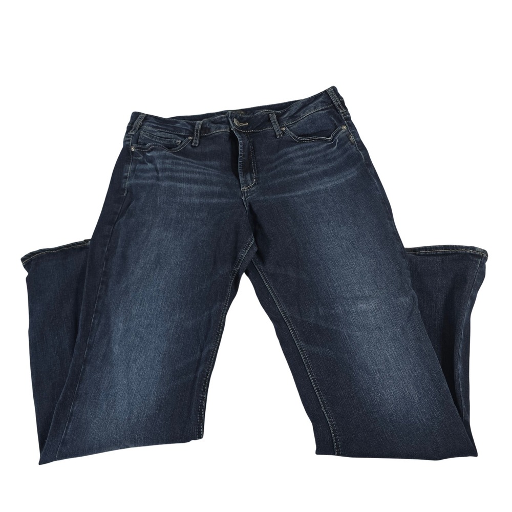 Silver Jeans‎ Co Womens Dark Wash Mid Rise Straight Leg Denim Jeans 14178